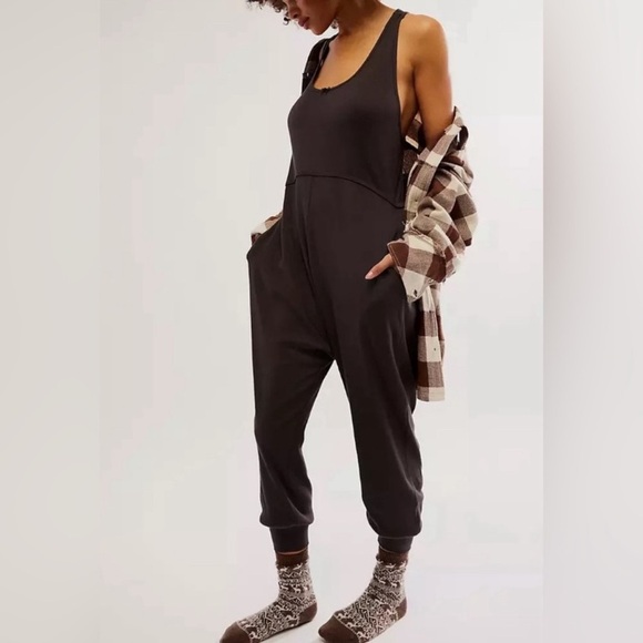Free People Pants - Free People Downtime Romper in Brown